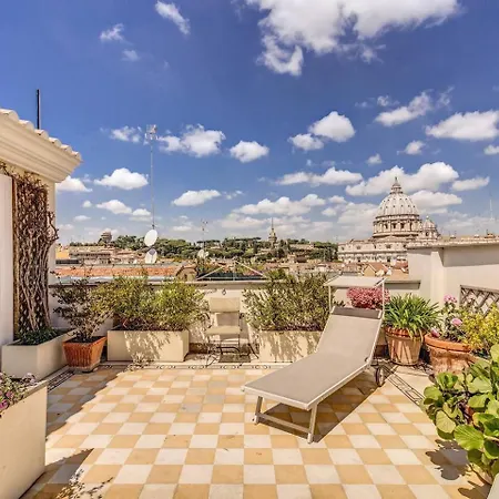 Apartment Attic With Terrace Overlooking St Peters Basilica Rome