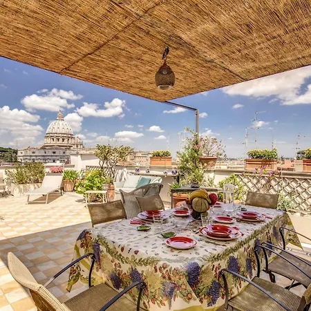 Apartment Attic With Terrace Overlooking St Peters Basilica