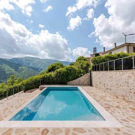 Villa Scheggino - Casale Con Piscina E Splendida Vista